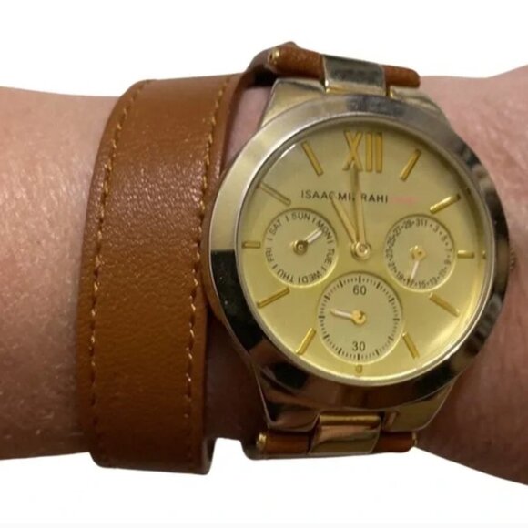 Isaac Mizrahi Live! Womens Round Case Double Strap Wrap-Around Style Watch - Picture 4 of 8